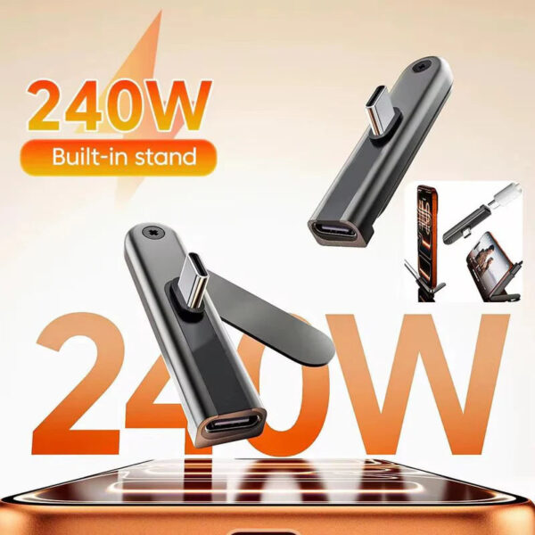 محول شحن وحامل هاتف قابل للطي USB-C بقدرة 240 واط محول شحن وحامل هاتف قابل للطي USB-C بقدرة 240 واط