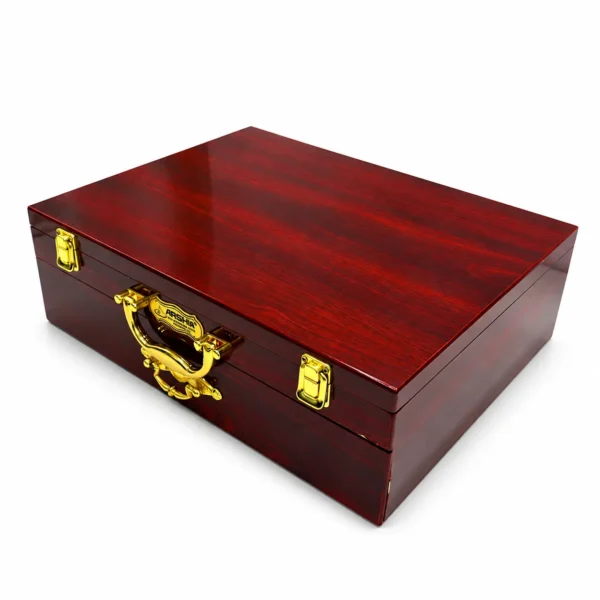 5719a51374db8283d213cc8c3b7b8a8f.webp طقم أدوات مائدة أرشيا 86 قطعة ذهبي من الستانلس ستيل